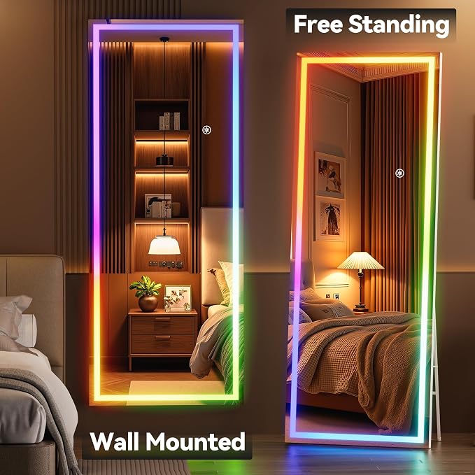 Hasipu 71"x31" LED RGB Bluetooth Full Length Mirror - Image 5