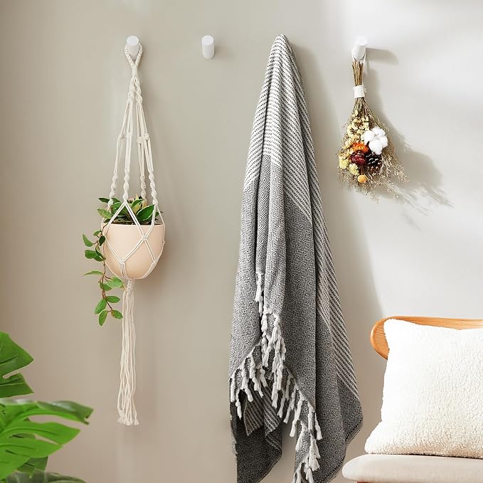 Felidio Wood Wall Hooks, 4 Pack Coat Hooks Wall Mounted, Rustic Wooden Heavy - Image 6