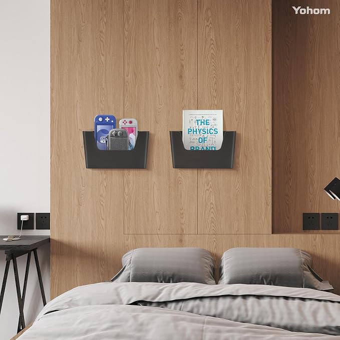 YOHOM Adhesive File Holder Plastic Document Folder Door No Drilling Mount Mail - Image 3