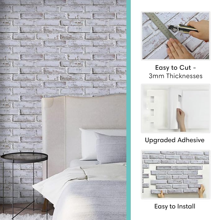 Commomy 3D Brick Wall Panels Peel and Stick - Image 4