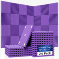 24 Pack Sound Proof Foam Panels|1"×12"×12" Quick-Recovery Soundproof Wall by Temgcuam