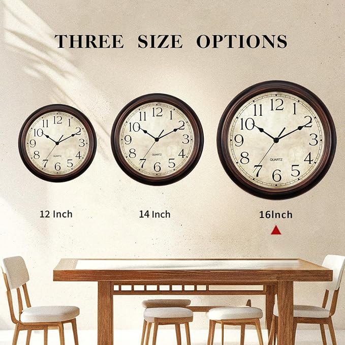 KECYET Wall Clock Battery Operated Vintage Silent Non-Ticking Analog Wall - Image 5