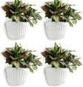 4 Pack White Wall Planter Pots Vertical Living Wall Hanging Planters Wall by OrimercGarden