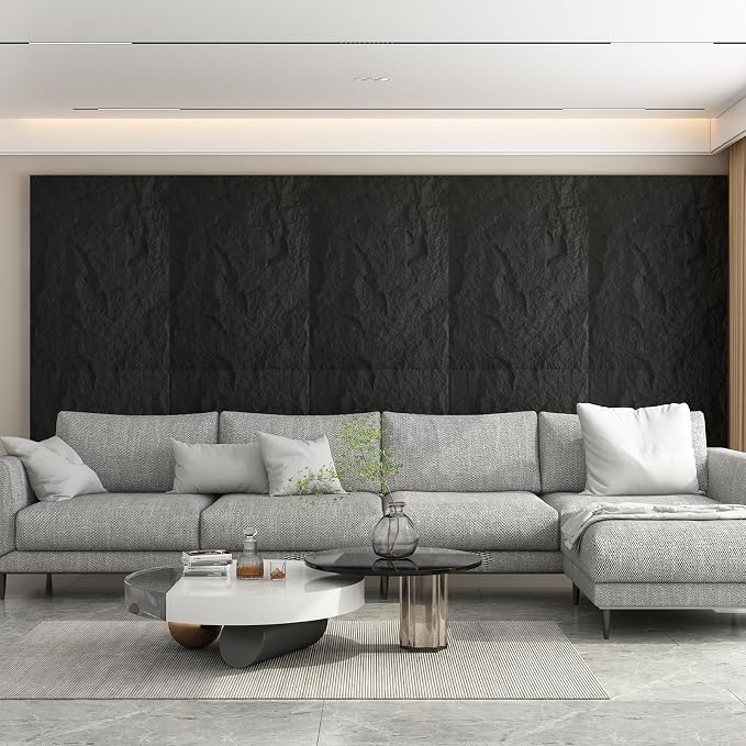 OUZUGIE 4 PCS Faux Stone Wall Panel 47.2’’ x 23.6’’ Interior Exterior Wall - Image 2