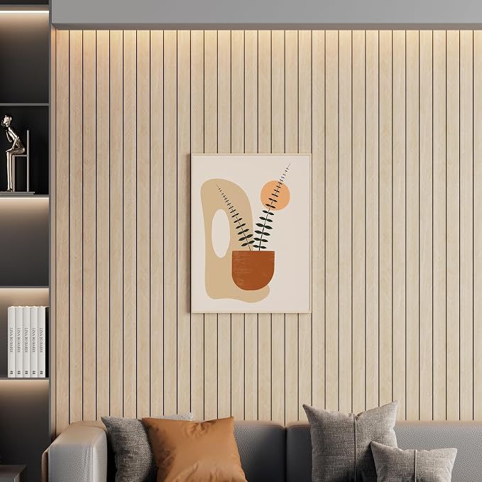 Arthome Peel and Stick Slat Wall Panels 15.7 "x120, Self-Adhesive PVC Wood - Image 3