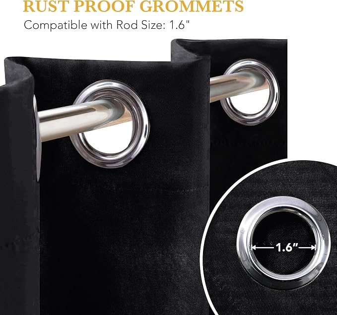 RYB HOME Blackout Thermal Insulated Curtains, Portable Curtain - Image 7