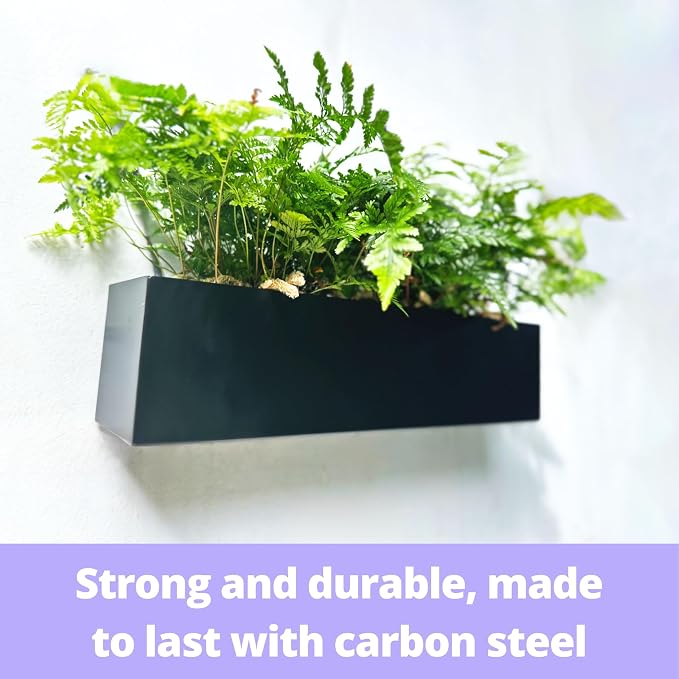 LaLaGreen Wall Planters for Outdoor Plants Carbon Steel Black Metal Hanging - Image 7