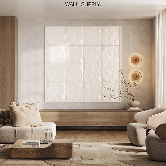 Wall!Supply - 3D Wall Panels – Geo Lite White Wall Covering - Lightweight - Image 6