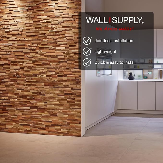 Wall!Supply 3D Wall Panels – Reclaimed Rustic Asian Teak Wood – Home Decor - Image 4