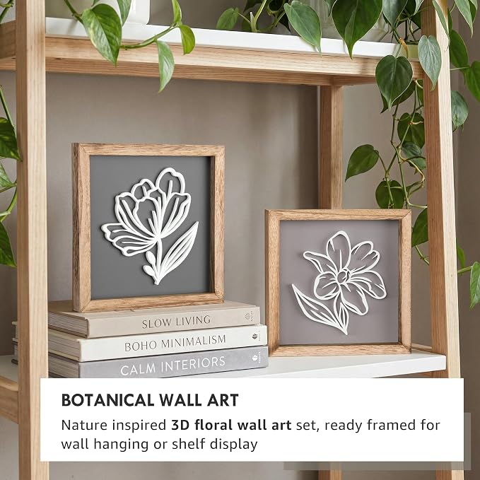 Tide and Tales 3D Botanical Floral Wall Art Ready-to-Hang Lightweight Boho Decor - Image 9