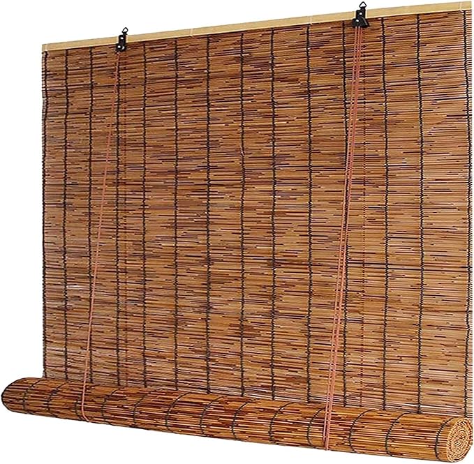 Bamboo Blinds for Patio, Outdoor Bamboo Roll up Shades, Waterproof Cordless by Unknown