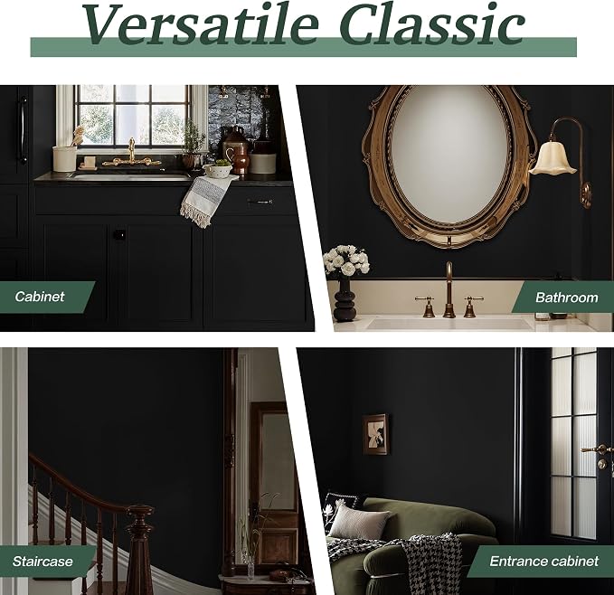 Dimoon 236''x17.7'' Black Peel and Stick Wallpaper Contact Paper Modern Self - Image 4