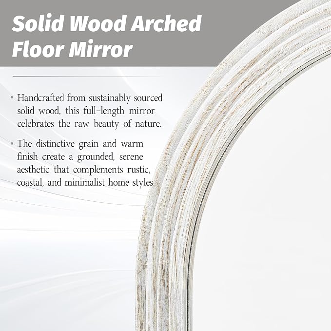 Antok Full Length Mirror 76"×41" Floor Mirror Standing Tall Mirror, Arched - Image 4