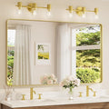 TETOTE 60 x 36 Inch Mirrors for Bathroom, Brushed Brass Gold Vanity Mirror by TETOTE