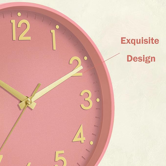 Mosewa Wall Clock 12 Inch, Battery Operated Silent Non-Ticking Modern Analog - Image 7