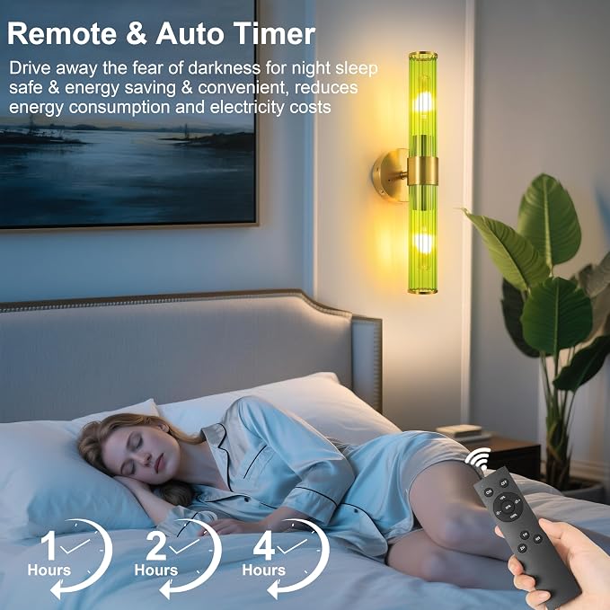 Morauroral Gold Battery Operated Wall Sconces Set of 2, Rechargeable Wall Lights - Image 8