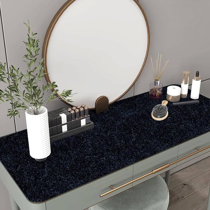 CHIHUT Black Blue Glitter Wallpaper Peel and Stick 15.7''x100'' Sparkle Glitter - Image 4