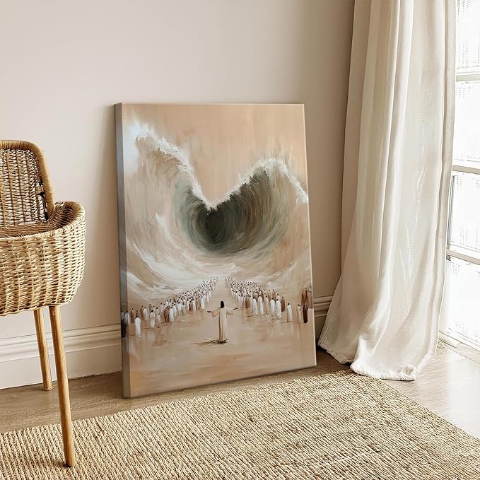 Moses Parting the Red Sea Canvas Wall Art Modern Christian Bible Stories Wall - Image 2