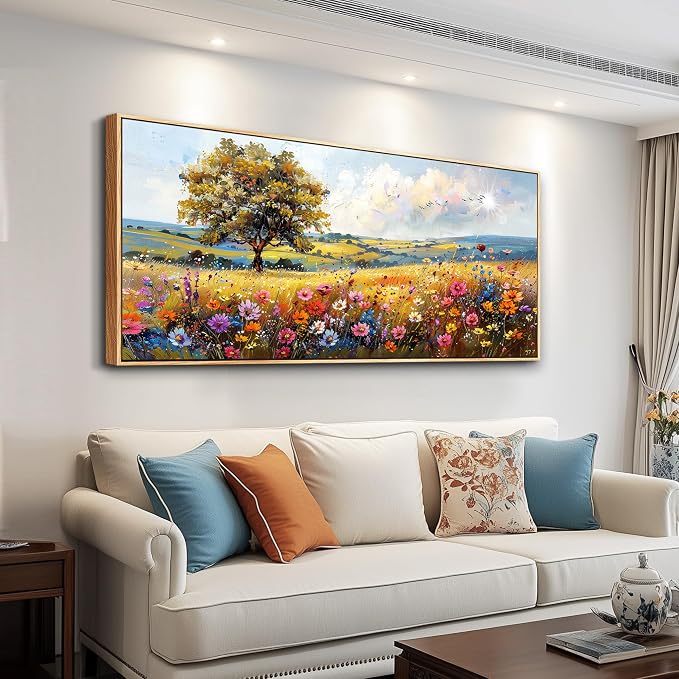 hyidecorart Large Framed Wall Art, Spring Landscape Wall Art, Nature Tree - Image 2