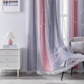 XiDi Curtains for Bedroom Decor, Rainbow Pink-Grey-34-90 by Addsomecolortolife