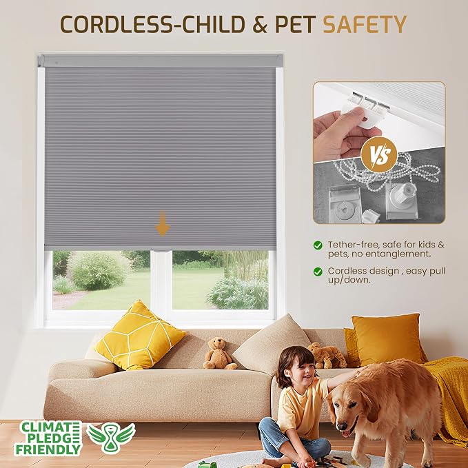 Grandekor No Drill No Tools Cordless Cellular Shades, UV Protection Privacy No - Image 4