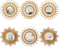 Namalu 6 Pcs Sunburst Mirror for Wall Decor, Small Circle Sun Decorative Mirror by Namalu