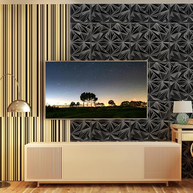 STICKGOO Black 3D Wall Panels for Interior Wall Decor, 33 Pack - Image 8