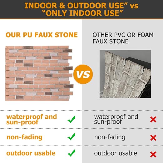 ROOMTEC 6-Pack Faux Brick Wall Covering Panels - Image 3