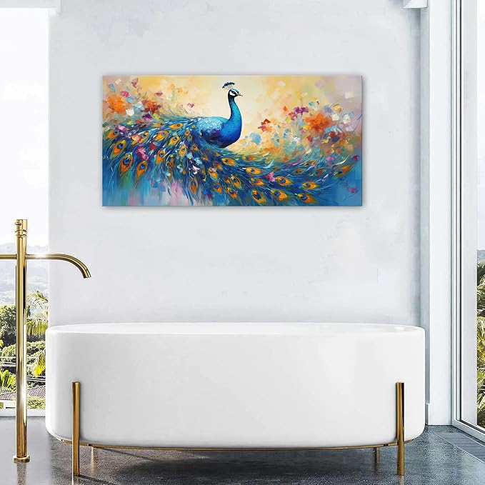 Abstract Peacock Wall Art Colorful Peacock Pictures Wall Decor Abstract Bird - Image 5