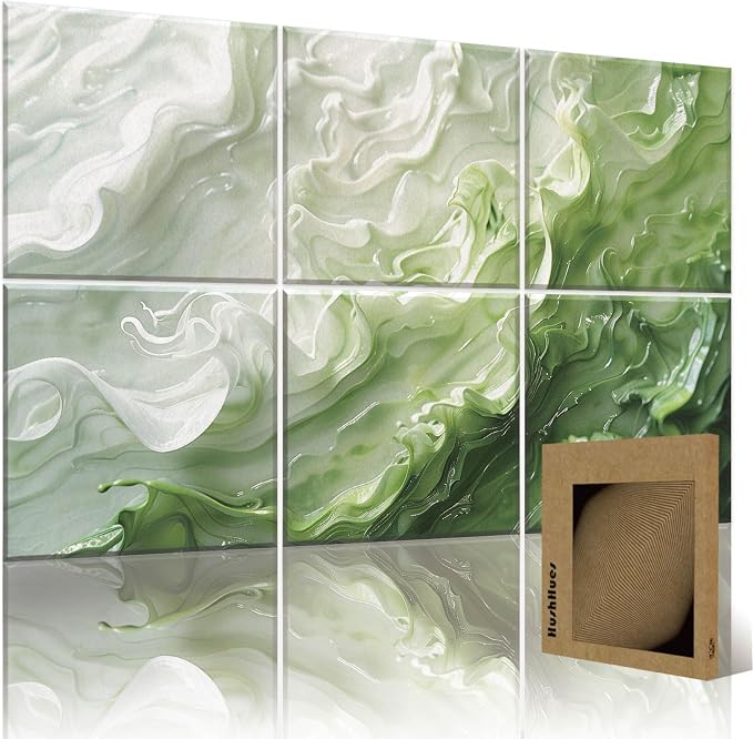 6-Pack Art Acoustic Panels 72x48 Inches Soundproof Wall Panels by HushHues