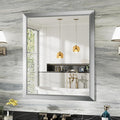 36x30 Inch Brushed Silver Bathroom Mirror by Briivuemodernmirrors