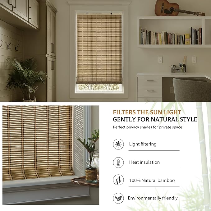 LazBlinds Cordless Bamboo Blinds, Roll Up Shades - Image 4