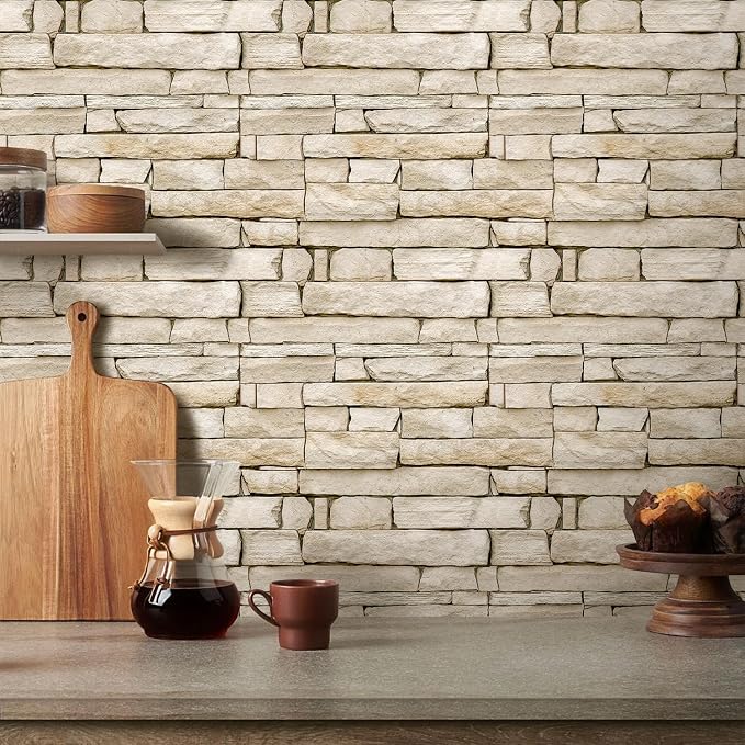 3D Peel and Stick Faux Stone Wall Panels 11.8" x 11.8" 10-Pack, Stone-Look Wall - Image 7