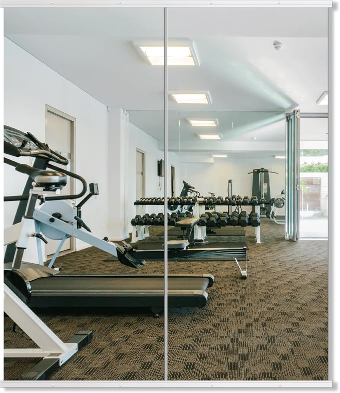Delma Large Full Body Mirror for Yoga, Frameless Wall-Mounted Glass Panel 2PCS by Delma