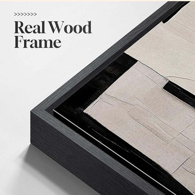 Large Framed Black and White Abstract Wall Art - Image 6