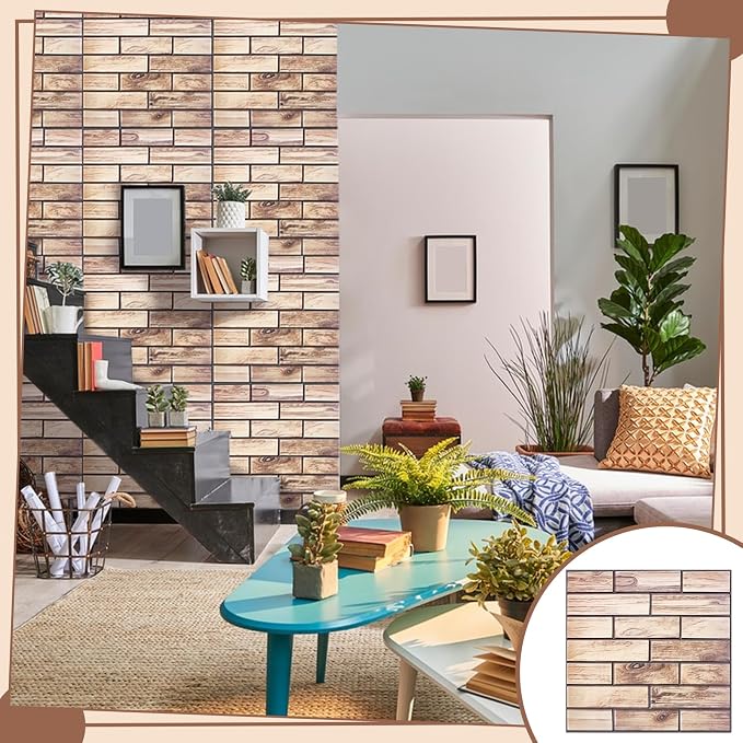 12PCS 3D Wall Panels Peel and Stick Foam Faux Brick Wall Panels, Self-Adhesive - Image 6
