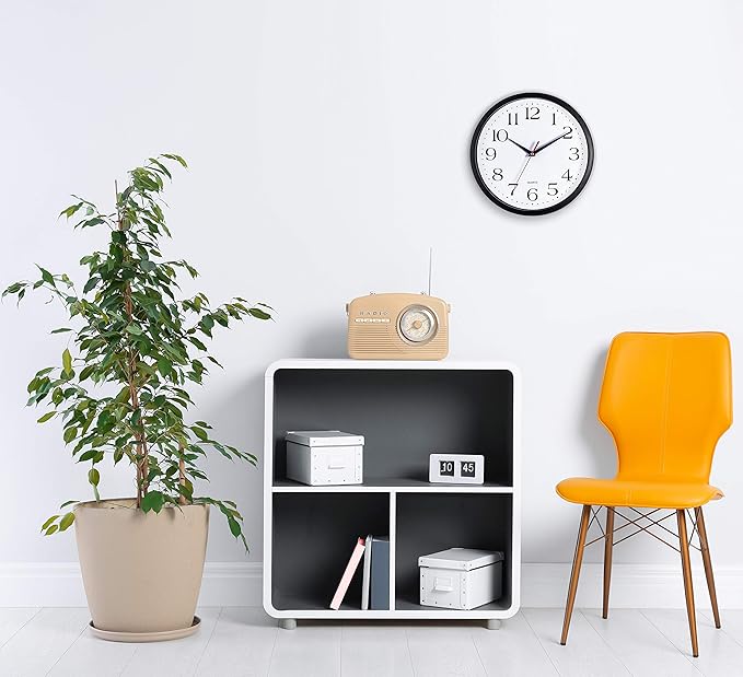 Bernhard Products Black Wall Clock Silent Non Ticking 12 Inch Quality Quartz - Image 5