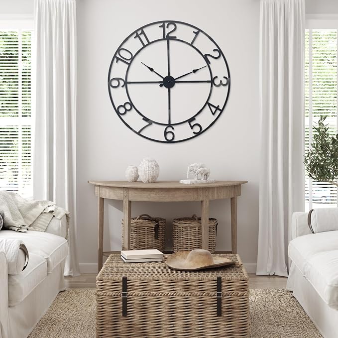 Large Wall Clock for Living Room Decor–48 Inch Silent Non-Ticking Modern - Image 2