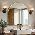 Vanity Bathroom Mirror for Wall, 32”x30” Arched Bathroom Mirror for Over Sink by LawadaMirror