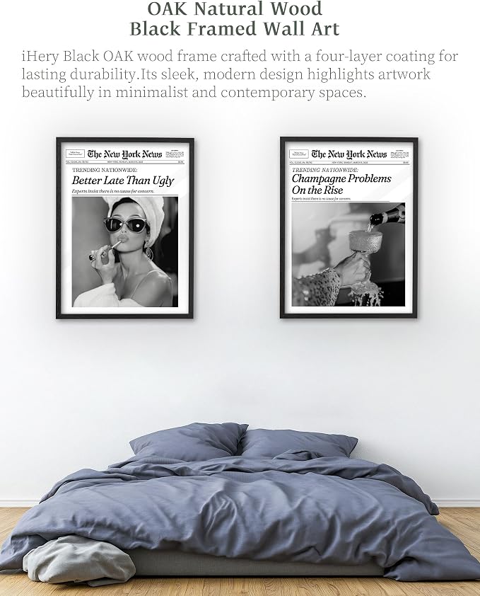 iHery Premium Natural Black OAK Wood 16x20in Champagne Problems On the Rise - Image 7