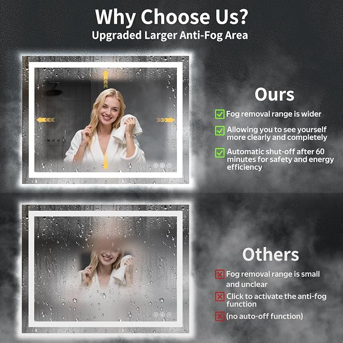 48"x36" LED Bathroom Mirror - Image 3