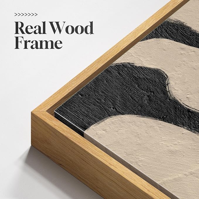 Extra Large Framed Neutral Abstract Canvas Wall Art - Image 5
