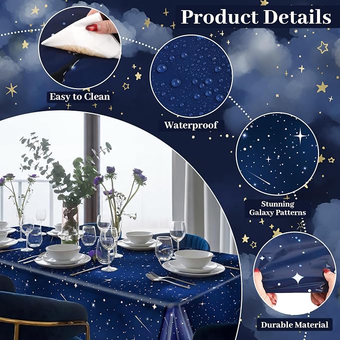 Kochorie 100 Ft X 54 Inch Space Galaxy Tablecloth Roll - Image 3