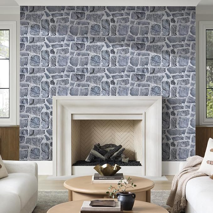 COMSTICKC 3D Gray Stone Wall Panel Peel and Stick, DIY Lightweight PVC Stone - Image 7