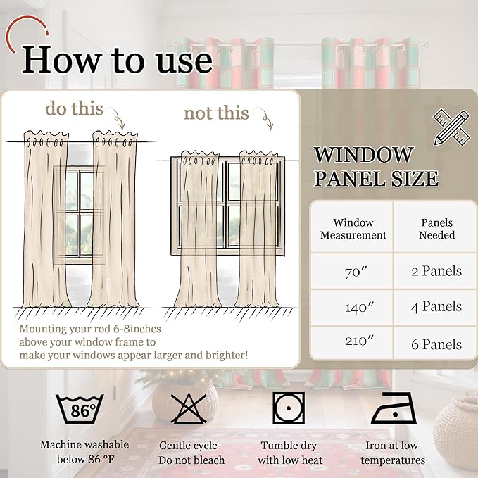 Lajode Red and Green Curtains for Living Room - Image 9