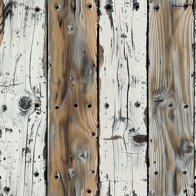 FLFK Shiplap Wallpaper Peel and Stick Removable Wood Wallpaper 16" x 256" Vinyl by FLFK