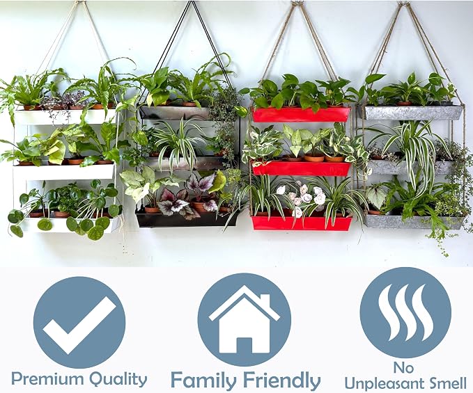 LaLaGreen 16 Inch Wall Mounted Tiered Planter - Image 9