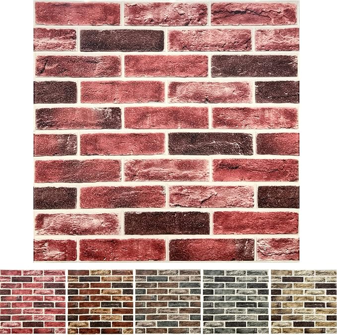10-Pack 52 Sq.Ft 3D Wall Panels Peel and Stick 3D Faux Brick Wallpaper Peel and by YLLYLL