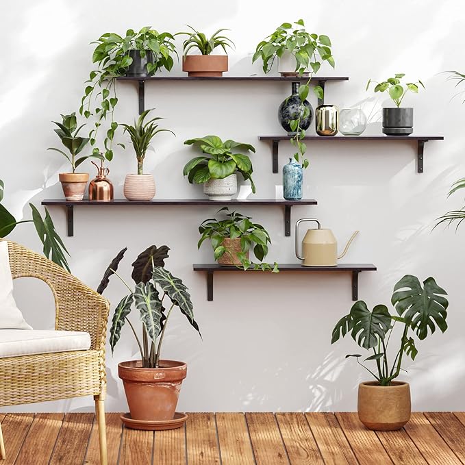 DINZI LVJ Long Wall Shelves, 39.4Inch Wall Mounted Shelves Set of 2, Extra - Image 5