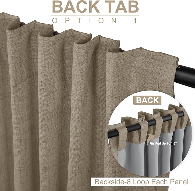 100% Blackout Shield Linen Blackout Curtains - Image 3